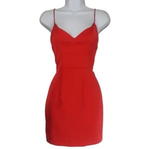 SAINTS + SECRETS Red Low Open Back Mini Strappy Cocktail Dress XSmall
